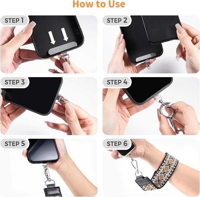 Tiostep Clip and Go Strap for Phone with Wallet Crossbody Phone Lanyard with Anti-Theft Zipper Pouch Detachable Quilted Wrist Wallet with RFID and ID Window for Daily Travel.