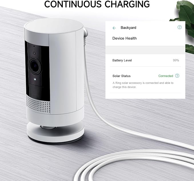 OLAIKE (3 Pack) 8m/26ft Charge Cable for Ring Stick Up Cam Battery/Plug-in & Ring Spotlight Cam Battery, Weatherproof Power Adapter Keep Charge Your Camera (No Camera), White