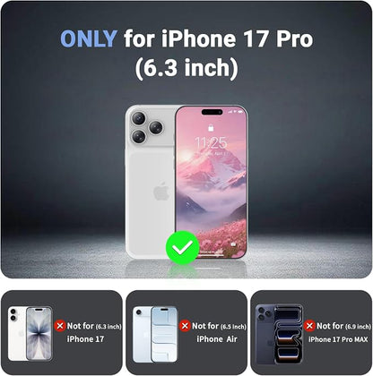 jaroco Magnetic for iPhone 17 Pro Case, [Compatible with MagSafe][Military Grade Drop Protection][Heavy Duty Protection][Non-Slip][Shockproof] 2-Layer Durable Bumper Phone Casee 6.3''-Rose