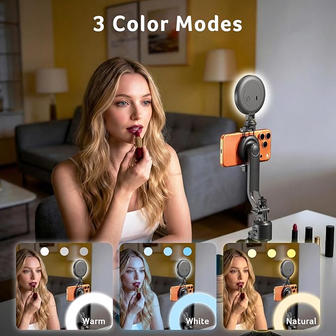 Acer Gadget Auto Face Tracking Tripod for iPhone – Magnetic Phone Mount Gesture Control Detachable Mini Ring Light 64" 360 Degree AI Tracking Phone Tripod for Vlogging YouTube TikTok Video Recording