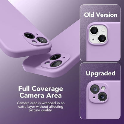 Magnetic for iPhone 14 Case, Compatible with MagSafe, [Full Camera Protection][Screen Protector] Silicone Shockproof Protective Phone Case for iPhone 14 6.1 inch, Light Purple