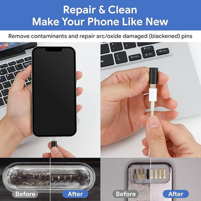 Phone Cleaning Kit for iPhone Cleaner,12 in 1 Port Cleaner Repair & Restore Tool for AirPod iPhone 17 16 15 Pro Max iPad Samsung etc,Phone Cleaning kit for Lightning and USB C Charging Port, Cables
