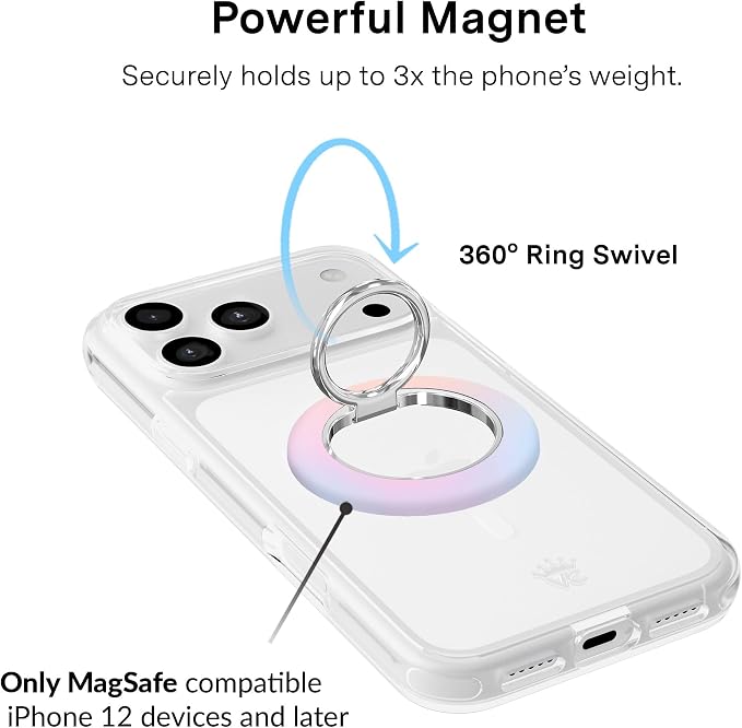 VELVET CAVIAR Compatible with MagSafe Phone Grip 2.0 | Cute Magnetic Ring Holder | Finger Loop Kickstand | Pop On Accessory for iPhone 17, 16, 15, 14, 13, 12 | Aura
