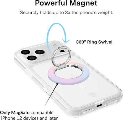 VELVET CAVIAR Compatible with MagSafe Phone Grip 2.0 | Cute Magnetic Ring Holder | Finger Loop Kickstand | Pop On Accessory for iPhone 17, 16, 15, 14, 13, 12 | Aura