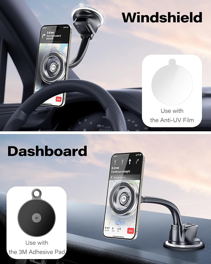 APPS2Car for Magsafe Car Mount, Magnetic Car Phone Holder Mount Fit for iPhone 17/16/15/14/13/12 Series/Magsafe Case