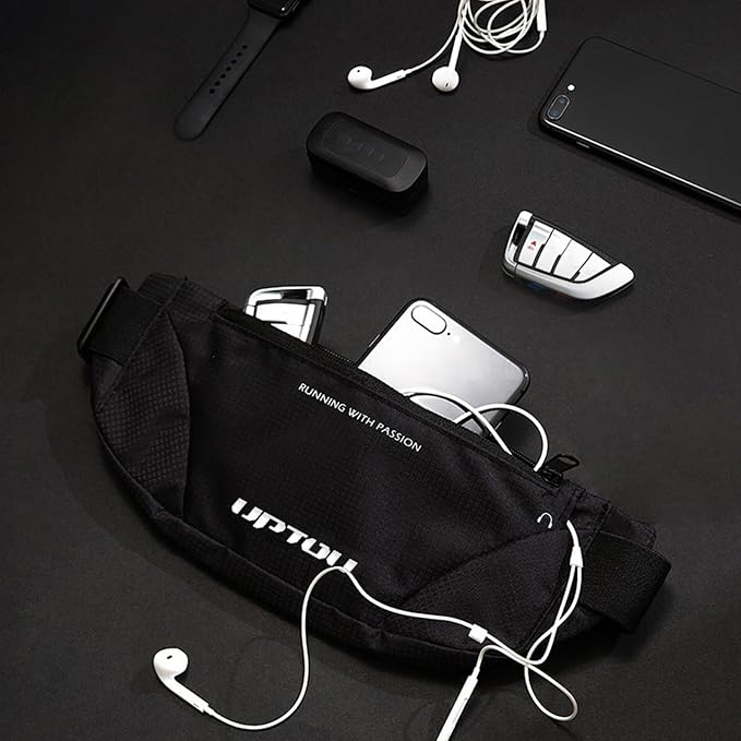 Fanny Pack for Men Women,waterproof Waist Bag Packs with Adjustable Strap, Slim Running Phone Holder Belt bag money belt for travel,Hiking,Workout,Running Gear Accessories（Black）
