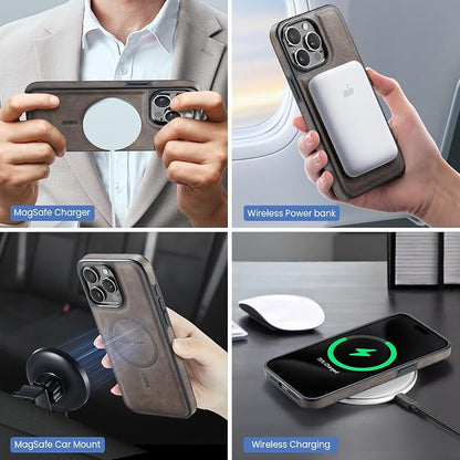 SZHAIYU 2 in 1 Detachable Magnetic Phone Cases Compatible with iPhone 14 Pro Max Case with Card Holder Ring , Compatible with Magsafe Wallet, Leather Men 6.7'' RFID Blocking (Coffee,iPhone 14 Pro Max)