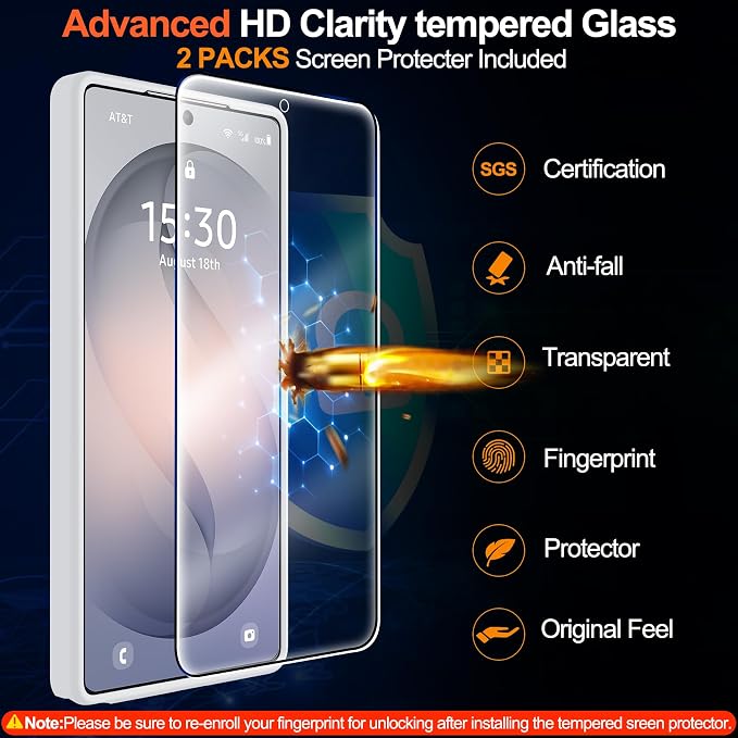 MOZOTER for Samsung Galaxy S26 Ultra Case with Magnetic,[Compatible with MagSafe][12Ft Military Dropproof][2*Screen Protector] Translucent Anti-Slip Back Slim Shockproof Case for S26 Ultra-Clear | [12Ft Military Dropproof][2*Screen Protector]Translucen...