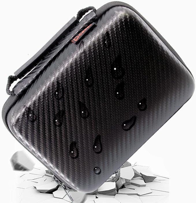 Cellet Hard EVA Case for External Hard Drive, Power Bank, Smartphones, Mesh Pockets (BLACK)