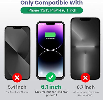 Feob Battery Case for iPhone 13/13 Pro/14,[2025 Upgraded] 7500 mAh Ultra-Slim Portable Extended Charger Cover for iPhone 13/13 Pro/14 Charging Case (6.1 Inch)-Black