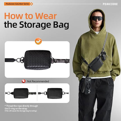 Phone Lanyard Crossbody, Clip and Go Phone Strap Crossbody, Adjustable Cell Phone Strap with Detachable Pouch for All Smartphones, Gray