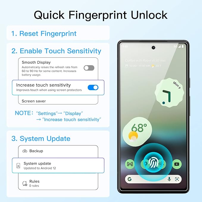 JETech Screen Protector for Google Pixel 6a, 2+2 Pack | with Camera Lens Protector, HD Clear Tempered Glass, Anti-Scratch Protection, Easy Installation Tool