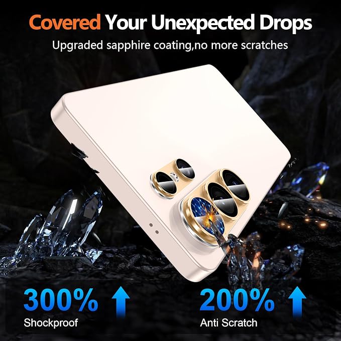 for Samsung Galaxy S26 Ultra Camera Lens Protector, Electroplated Matte Back with 9H Tempered Glass Lens Protector, [Strong Adsorption] [Case-Friendly] Metal Ring HD Clear Lens Cover, Gold