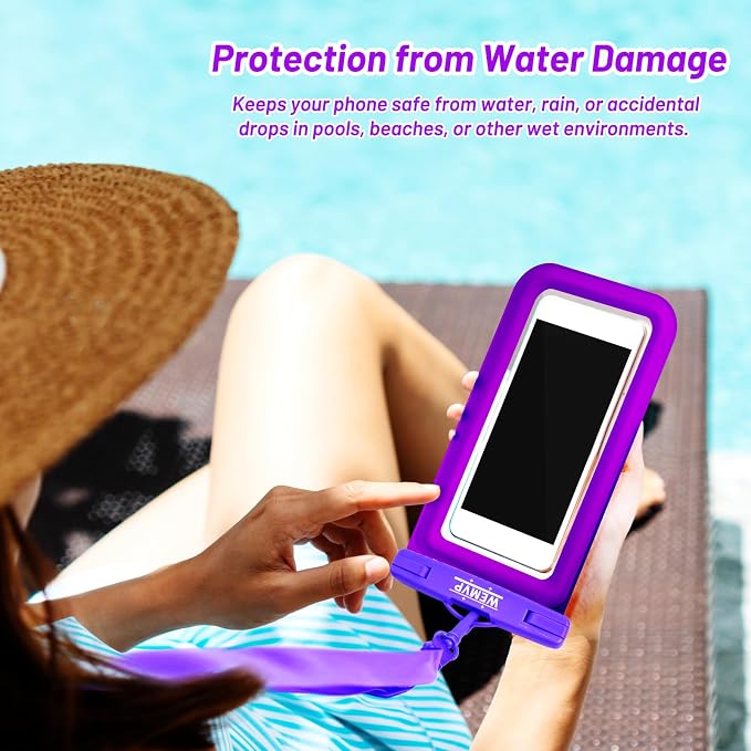 Personalized Initial Waterproof Phone Pouch Case - IPX8 Cellphone Dry Bag with Lanyard for iPhone 16/15/14/13/12 Pro Max (6.1–6.9"), Beach & Cruise Ship Essentials with Monogrammed Design (Purple, Y)