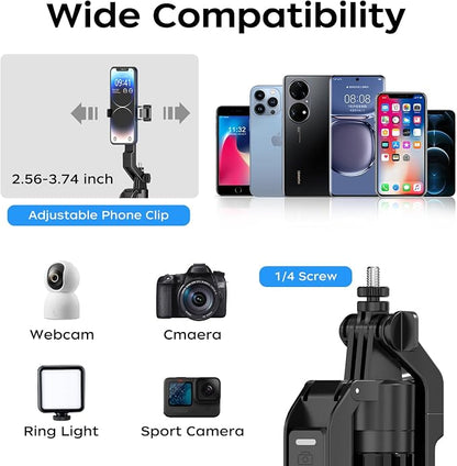 FUNSNAP Auto Face Tracking Tripod for iPhone with Remote, 70 inch Extendable 360° Rotation Selfie Stick Tripod for Android, Phone Holder Video Recording for Content Creators Vlog Live Streaming TIKTok