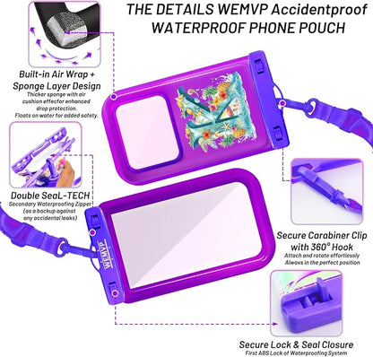 Personalized Initial Waterproof Phone Pouch Case - IPX8 Cellphone Dry Bag with Lanyard for iPhone 16/15/14/13/12 Pro Max (6.1–6.9"), Beach & Cruise Ship Essentials with Monogrammed Design (Purple, K)