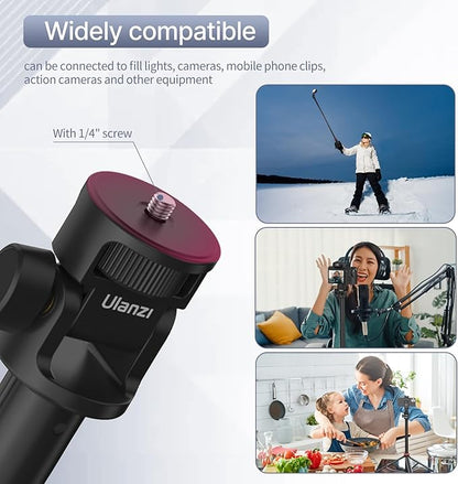 ULANZI MT-79 Extendable Tripod Aluminum 81" Portable Adjustable Light Stand w 1/4" Screw, 180° Rotation Camera Phone Tripod for Camera Video Light Cellphone,Lightweight for Travel,Up Load 2.2lb