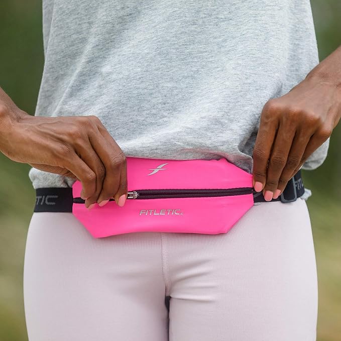 Fitletic Active Lifestyle Fanny Pack & Mini Sports Running Belt For Men & Women – Lightweight, Low Profile- Ultra-Soft Expandable Lycra Pouch - Fits All Phones – Inner Pocket