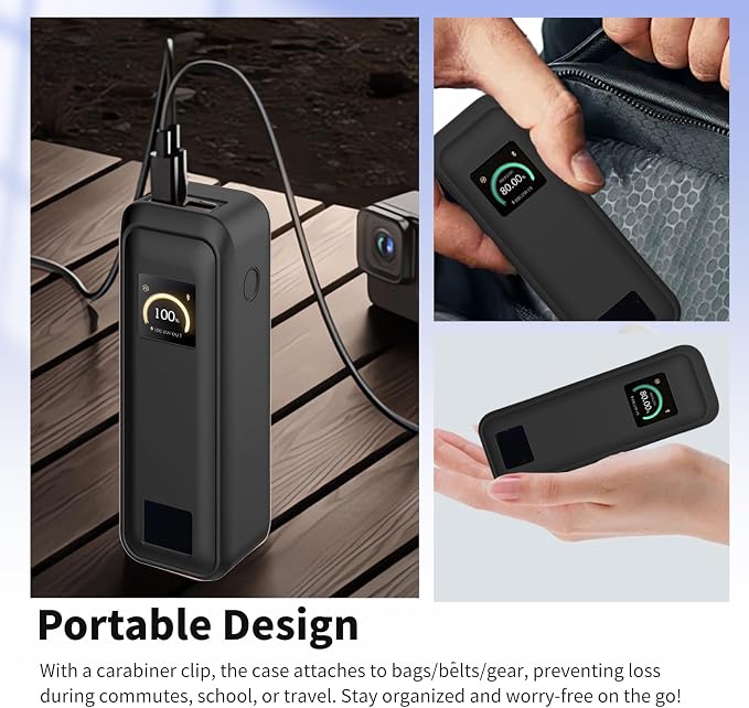 Case for Anker Prime Power Bank 20,100mAh 3-Port Portable Charger – Washable Protection Sleeve, Full Access to Charging Ports, Shockproof, Drop-Resistant, with Case-Friendly Charging[Black]