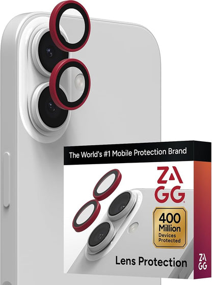 ZAGG iPhone Camera Lens Protector for iPhone 17/16/ 16 Plus - Pink, Camera Ring, Maximum Impact & Scratch Protection, Anti-Reflective Technology, Smudge-Resistant, Precise Fit, Glass Elite