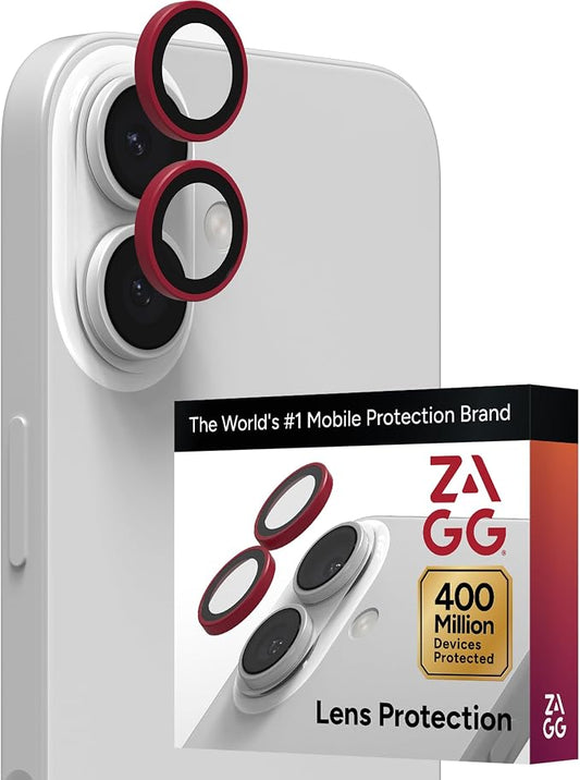 ZAGG iPhone Camera Lens Protector for iPhone 17/16/ 16 Plus - Pink, Camera Ring, Maximum Impact & Scratch Protection, Anti-Reflective Technology, Smudge-Resistant, Precise Fit, Glass Elite