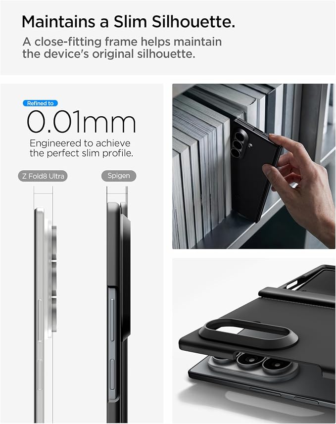 Spigen Air Fit Pro MagFit for Galaxy Z Fold 8 Ultra Case, Black | Qi2 Certified, PU Hinge Protection, Air Cushion Tech, Compatible with MagSafe, Ultra Thin Case, Camera Plateau Protection