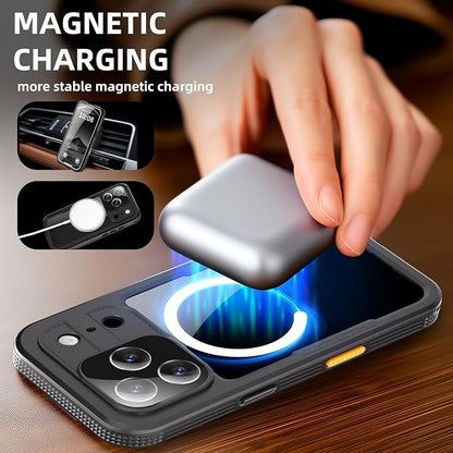 Omio for iPhone 17 Pro Waterproof Case Compatible with MagSafe, Magnetic Waterproof Full Body IP68 Underwater Case Built-in Screen Protector Military Grade Shockproof Cover for Men Women Black