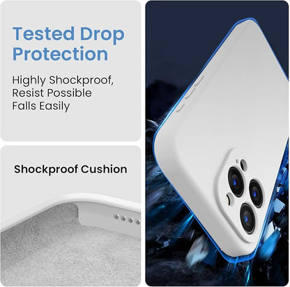 FireNova Designed for iPhone 16 Pro Case, Silicone Upgraded [Camera Protection] Phone Case, Soft Anti-Scratch Microfiber Lining Inside, 2024, White
