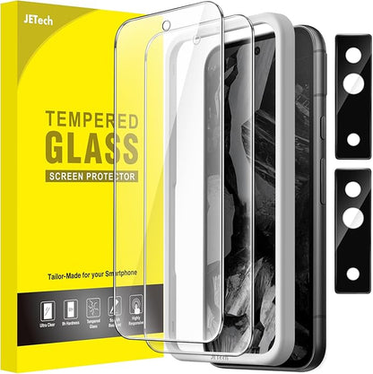 JETech Screen Protector for Google Pixel 8a, 2+2 Pack | with Camera Lens Protector, HD Clear Tempered Glass, Anti-Scratch Protection, Easy Installation Tool
