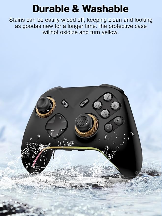Silicone Protective Case for Flydigi Vader 5 Pro Wireless Controller, Full-Body Protective Cover with Precise Cutout, Shockproof Dustproof Protector Sleeve & Scratch-Resistant Sleeve (Black)