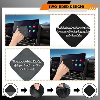 4.07"×4.07" Square Car Screen Cleaner,Double Sided Microfiber Screen Cleaning Pad for Car Display,Dashboard LCD Display,Universal Cell Phones,Touch Screen Cleaner for Car Accessories (Square)