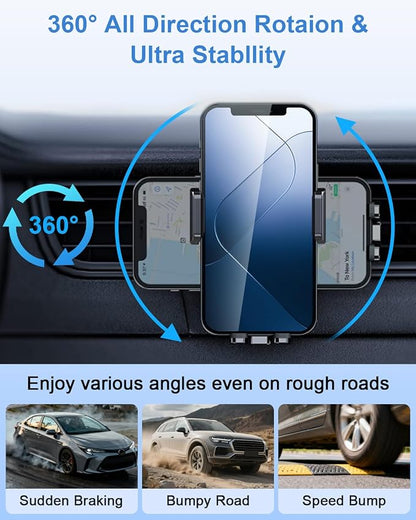 PZK Car Phone Holder Mount Super Stable Air Vent Auto Lock One Button Release Phone Holders for Your Car Mount Automobile Hands Free for iPhone