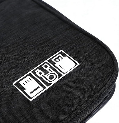 Yamrots Travel Cable Organizer, Electronic Organizer Travel Case, Portable Storage Bag for SD Card, Charger, Power Bank, Earphone (Black)
