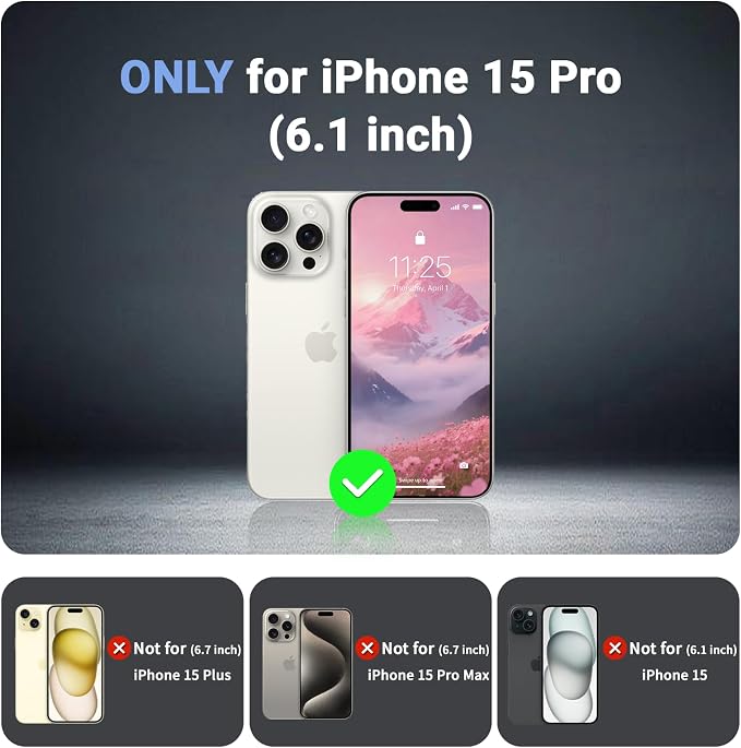 jaroco Magnetic for iPhone 15 Pro Case, [Compatible with MagSafe][Military Grade Drop Protection][Heavy Duty Protection][Non-Slip][Shockproof] 2-Layer Durable Bumper Phone Case 6.1''-Rose