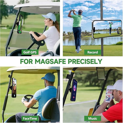 Magnetic Golf Cart Phone Holder - Valentines Day Gifts for Him Husband Boyfriend, N52 Super Strong Magnet Golf Cart Accessories for EZGO Club Car Yamaha, Fits MagSafe iPhone 17 16 (Iron Gray)