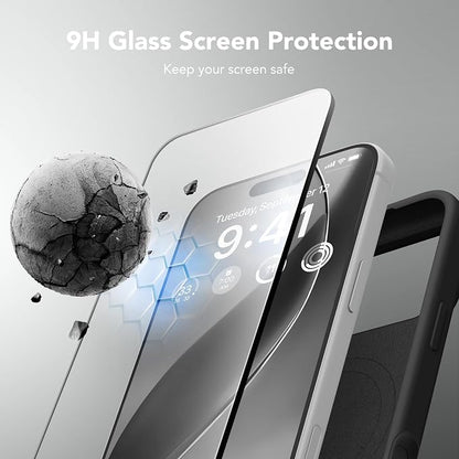GONEZ Magnetic for iPhone 17 Pro Case, Compatible with MagSafe, [Screen Protector + Camera Lens Protector], Liquid Silicone Anti-Scratch Shockproof Protective Phone Case 6.3 inch, Black