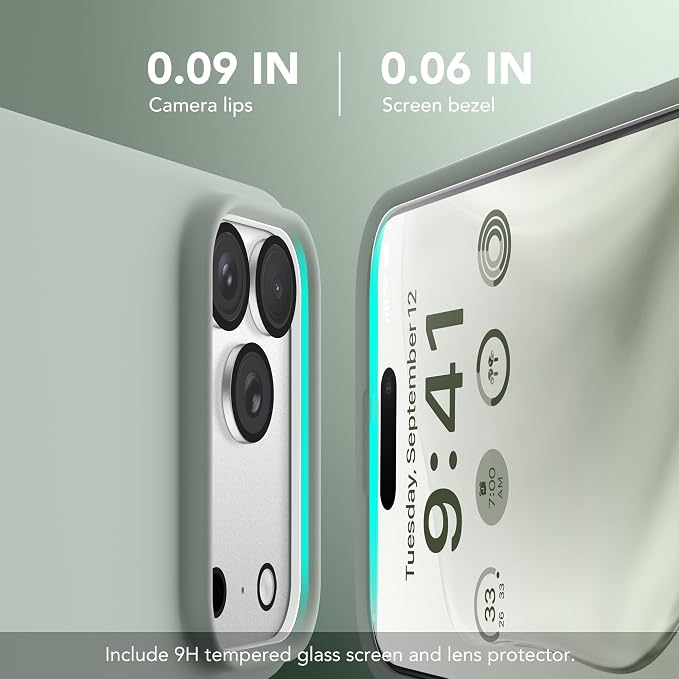 GONEZ Magnetic for iPhone 17 Pro Case, Compatible with MagSafe, [Screen Protector + Camera Lens Protector], Liquid Silicone Anti-Scratch Shockproof Protective Phone Case 6.3 inch, Calke Green