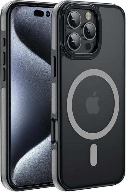 Strong Magnetic case for iPhone 16 Pro [10Ft Military-Grade Protection] Compatible with fit MagSafe Shockproof Slim Thin Cover 6.3 inch 16 Pro Phone case, Grey Bumper