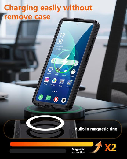 Designed for Samsung S26 Ultra Case Waterproof, Full-Body Protection Case with Built-in Screen and Cameras Protector, Military Shockproof and Dustproof Phone Cover for Samsung S26 Ultra (Black/Clear)