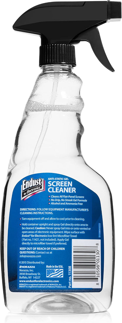Endust for Electronics; Screen Cleaning Gel Spray and Xtra Large Microfiber Towel Value Pack; 16 oz. Pump Spray & 16" x 16" Towel (15023)