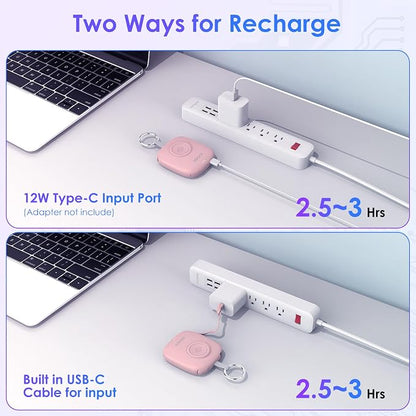 Small Portable Charger 5000mAh,iWatch Wireless Charger Mini Power Bank with Built-in Cable,Travel Keychain Charger for Apple Watch 11/10/9/8/Ultra/7/6/Se/5/4,iPhone 17/16/15/14/13/12,Android Phone