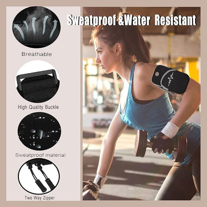 Phone Arm Bag Sweatproof Sport Phone Armband Armband Running Armbag with Adjustable Arm Strap for Fitness Running (Black)
