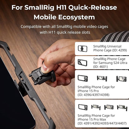 SmallRig Quick Release Adapter for SmallRig Quick-Release Mobile Phone Cage Series, for Tripods, Gimbal Stabilizers, Sliders, and Other Equipment with Tripod Heads for Arca-Swiss - 4609