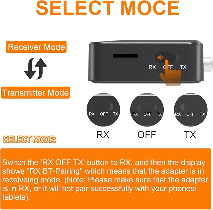 Bluetooth Transmitter Receiver for TV, Audio Adapter for Home Stereo with RCA 3.5mm AUX & Display, Bluetooth Transmitter for Headphones/Speakers/Airplane/Home Theater/PC/Car, TF Card Output