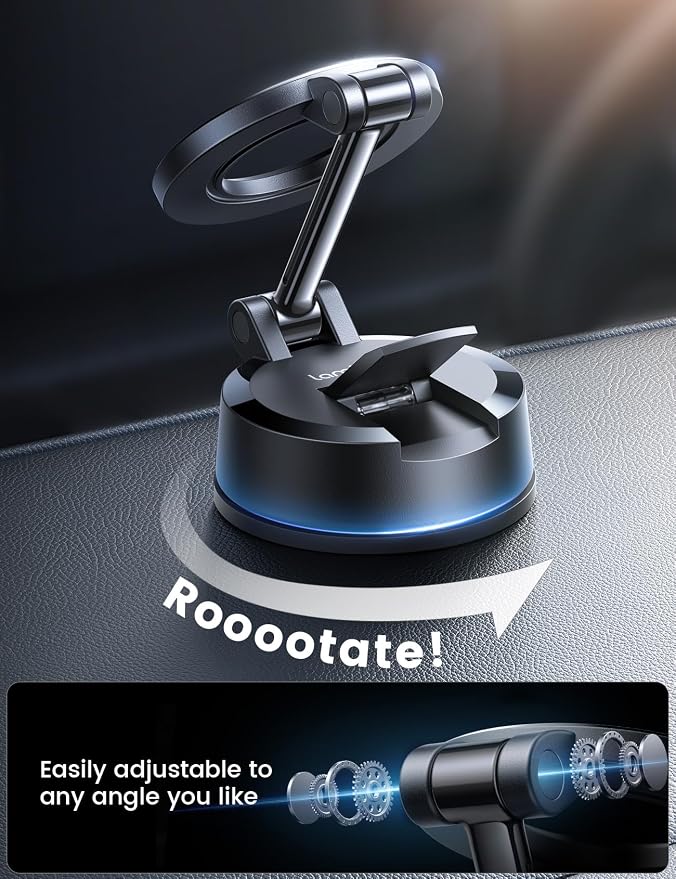 Lamicall for Magsafe Car Mount [70LBS Strongest Suction & Ultra Magnets] Phone Holders for Your Car, 360° Adjustable Suction Cup Phone Mount for Dashboard & Windshield Truck fit iPhone 17 Smartphone