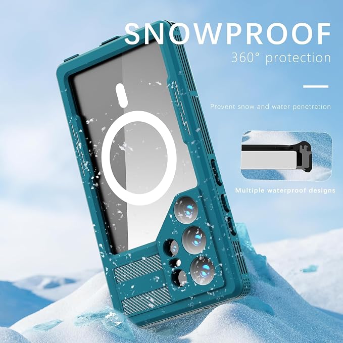 Losin Compatible with Galaxy S25 Ultra Case Waterproof Magnetic [Compatible with MagSafe] [Drop Protection] [IP68 Underwater] Full Body Shockproof Protective Phone Case, Teal