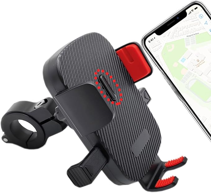 Bike Phone Mount,Motorcycle Phone Mounts, Aluminum Alloy Mounting Base Handlebar Cellphone Holder for Bicycle Motorcycle ATV Mirror Pole Fits 4''-7'' Smartphones (Bike Phone Mount)