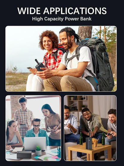 Portable Charger Power Bank, PD 30w & QC 3.0 Fast Charging Battery Pack, 70000mah Powerbank 5 Outputs 2 Inputs Compatible with iPhone 17/16/15/14/13/12 and More