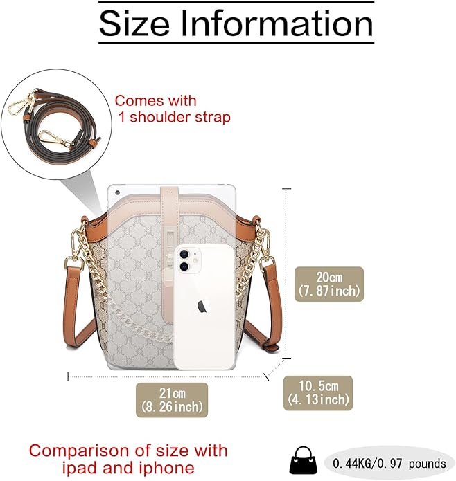 FOXLOVER Cell Phone Crossbody Bags for Women Small Lightweight Shoulder Purses PVC Leather Vintage with Adjustable Strap