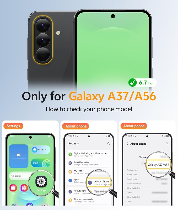 FNTCASE for Galaxy A37/A36 5G Phone Case, Fit for Magsafe, Screen Protector | Translucent Matte Magnetic Back, 14FT Military Grade Drop Protection, Shockproof Protective, for Samsung A37 Cover, Green